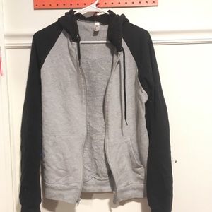 American Apparel black and grey hoodie